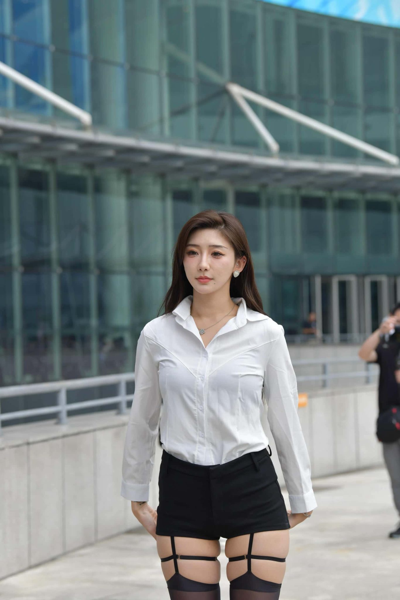 图片[3]-P3077 衬衫短裤黑白搭配【128P】-图嘿嘿